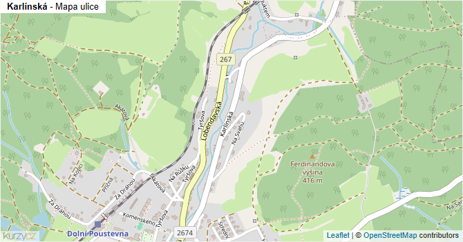 Karlínská - mapa ulice