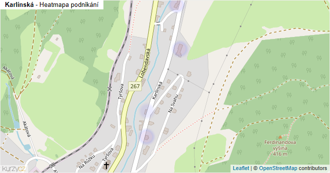 Karlínská - mapa podnikání
