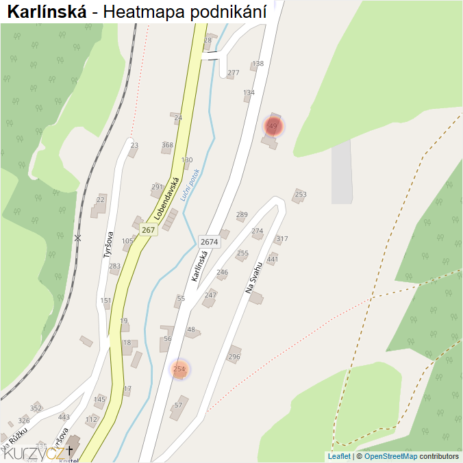 Mapa Karlínská - Firmy v ulici.