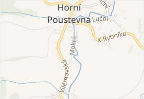 Mokrá v obci Dolní Poustevna - mapa ulice