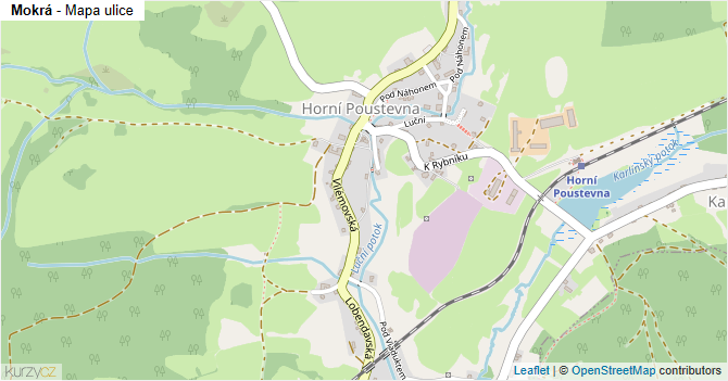 Mokrá - mapa ulice