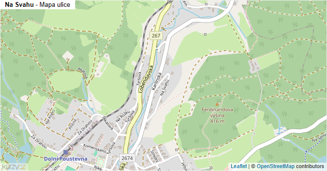 Na Svahu - mapa ulice