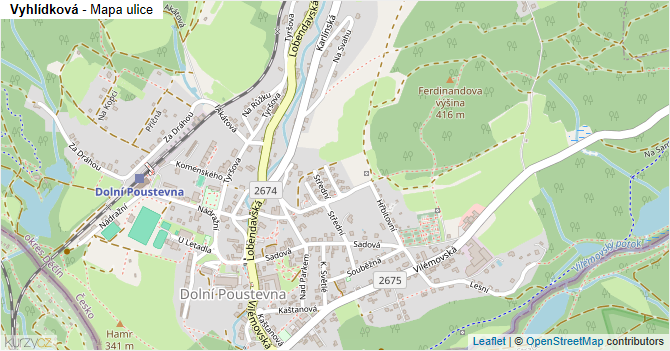 Vyhlídková - mapa ulice
