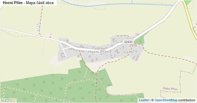 Horní Přím - mapa části obce