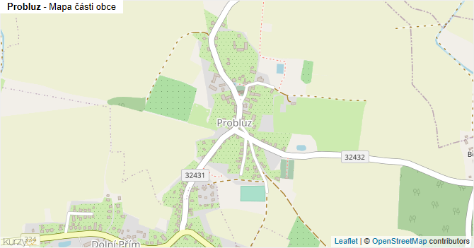 Probluz - mapa části obce