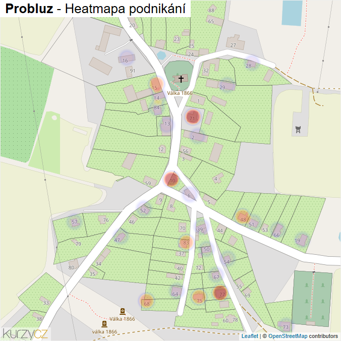 Mapa Probluz - Firmy v části obce.