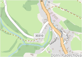 Červeňák v obci Dolní Radechová - mapa ulice