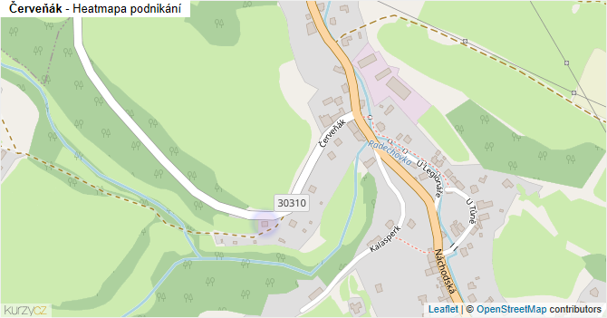 Červeňák - mapa podnikání