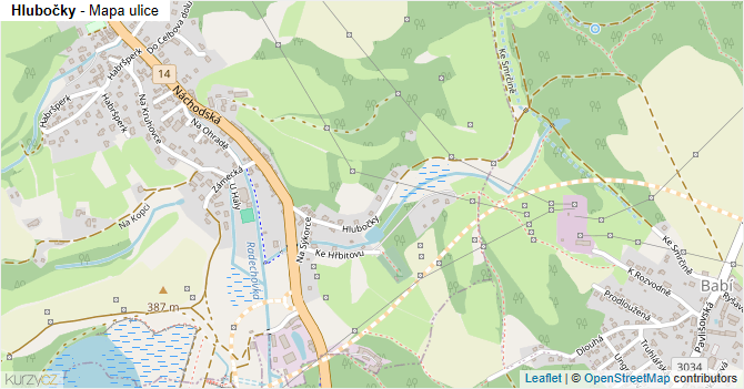 Hlubočky - mapa ulice