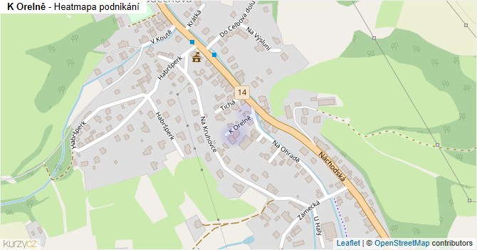 K Orelně - mapa podnikání