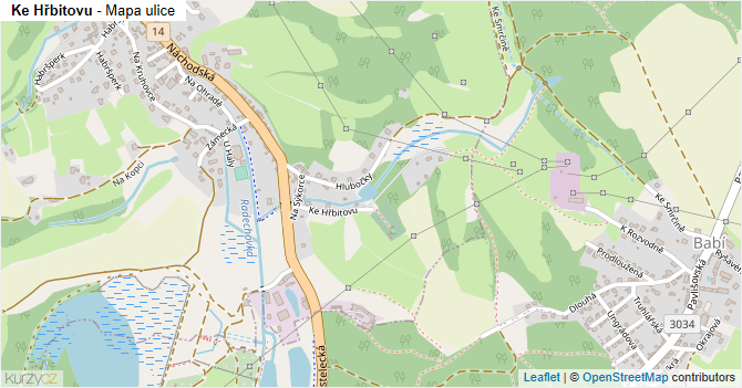 Ke Hřbitovu - mapa ulice