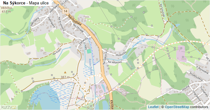 Na Sýkorce - mapa ulice