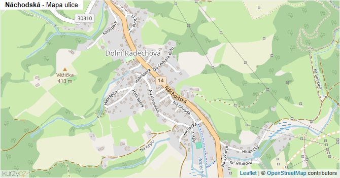 Náchodská - mapa ulice