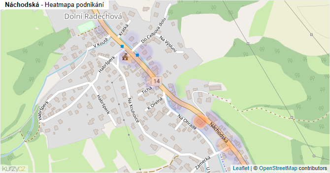 Náchodská - mapa podnikání