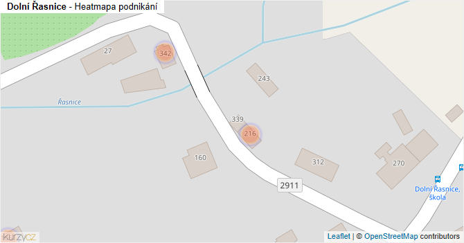 Dolní Řasnice - mapa podnikání