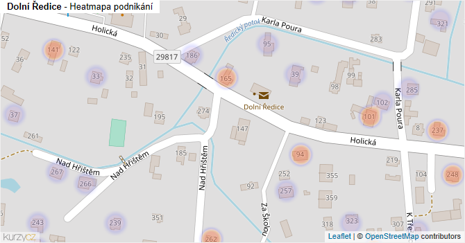 Dolní Ředice - mapa podnikání