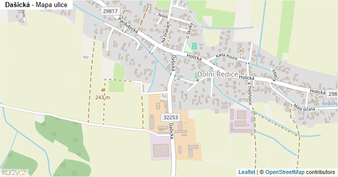 Dašická - mapa ulice