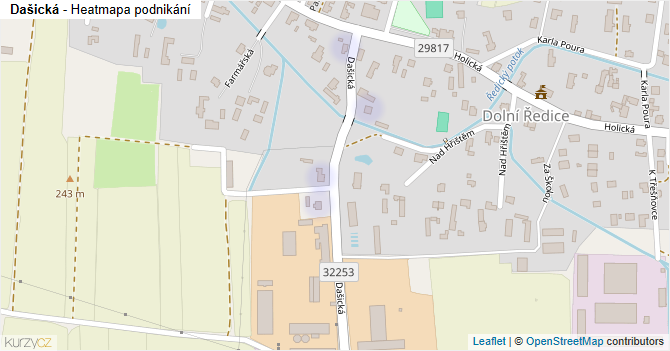Dašická - mapa podnikání