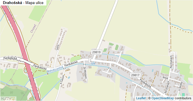 Drahošská - mapa ulice
