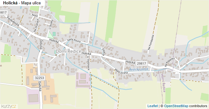 Holická - mapa ulice