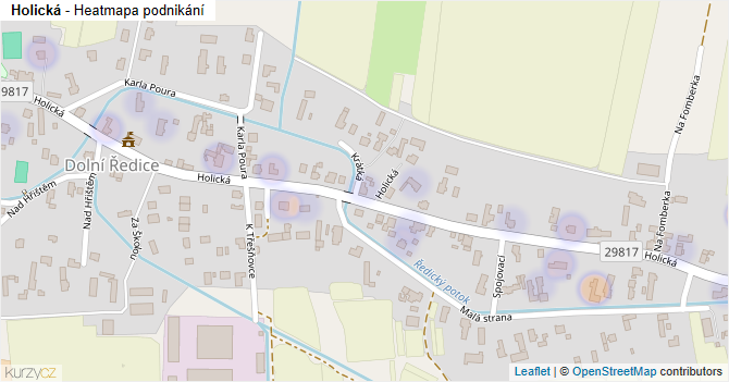 Holická - mapa podnikání