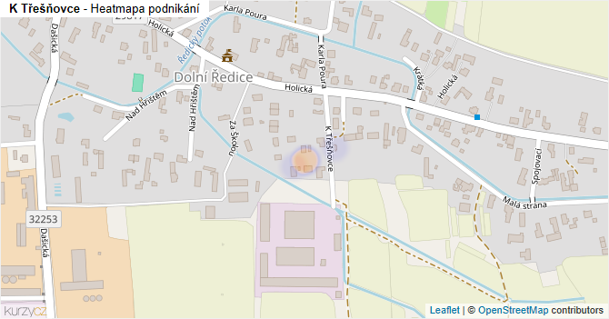 K Třešňovce - mapa podnikání