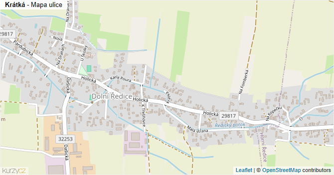 Krátká - mapa ulice