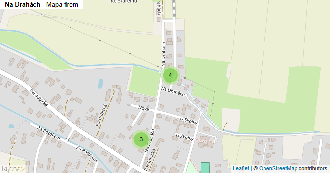 Na Drahách - mapa firem