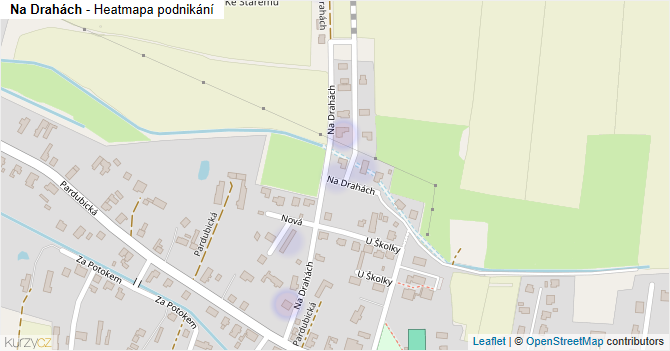 Na Drahách - mapa podnikání