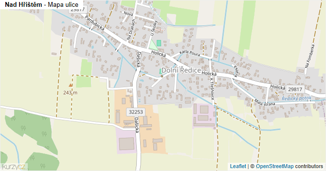 Nad Hřištěm - mapa ulice