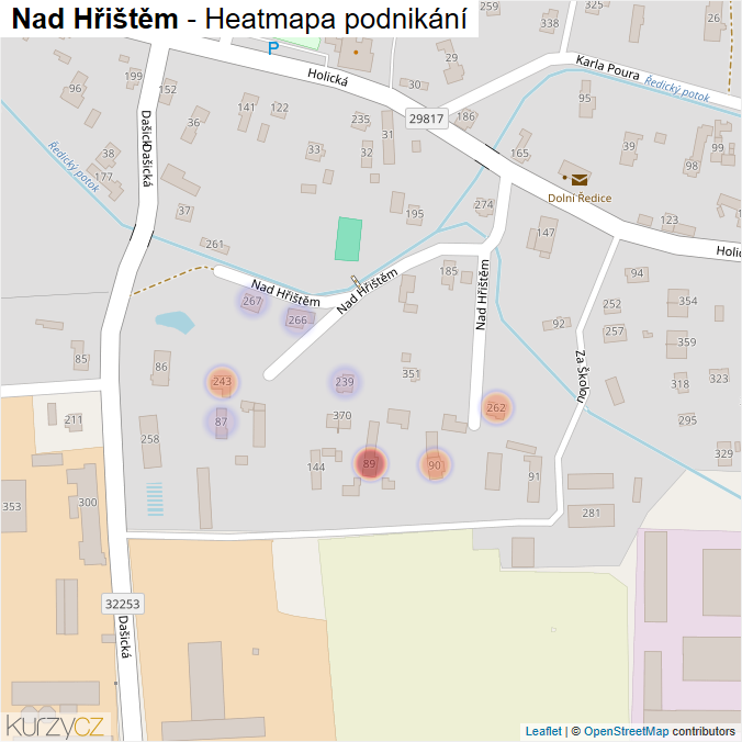 Mapa Nad Hřištěm - Firmy v ulici.