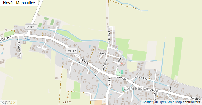 Nová - mapa ulice