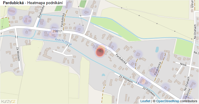 Pardubická - mapa podnikání