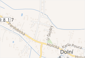 U Školky v obci Dolní Ředice - mapa ulice