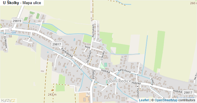 U Školky - mapa ulice