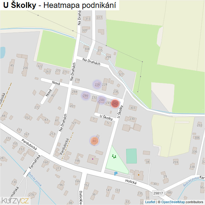 Mapa U Školky - Firmy v ulici.