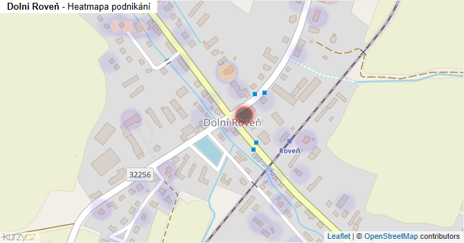 Dolní Roveň - mapa podnikání
