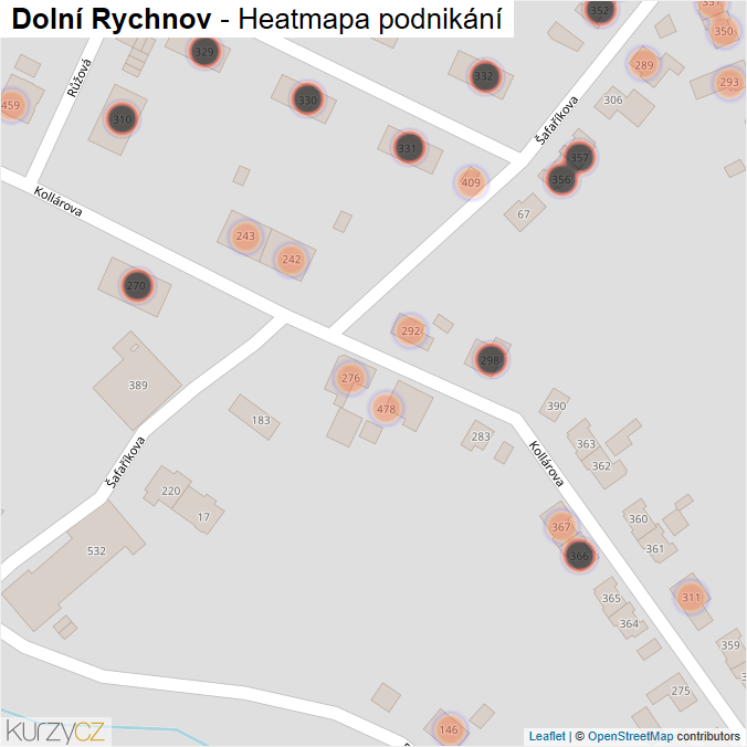 Mapa Dolní Rychnov - Firmy v obci.