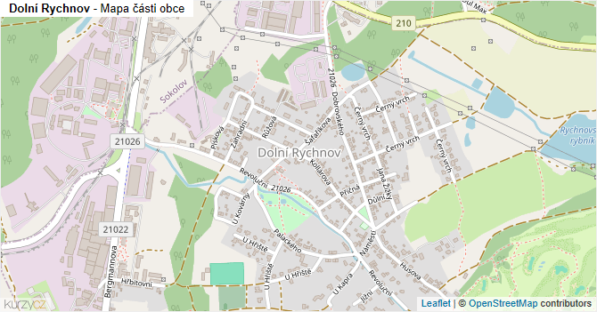 Dolní Rychnov - mapa části obce