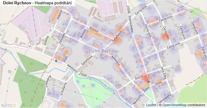 Dolní Rychnov - mapa podnikání