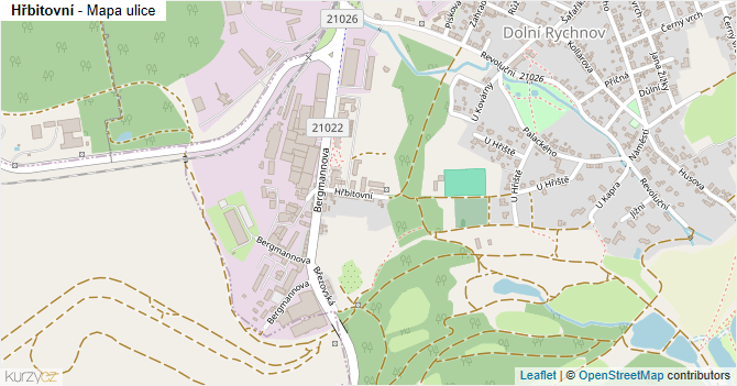 Hřbitovní - mapa ulice