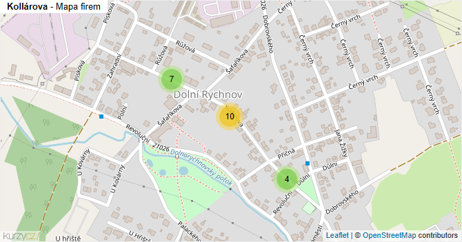 Kollárova - mapa firem