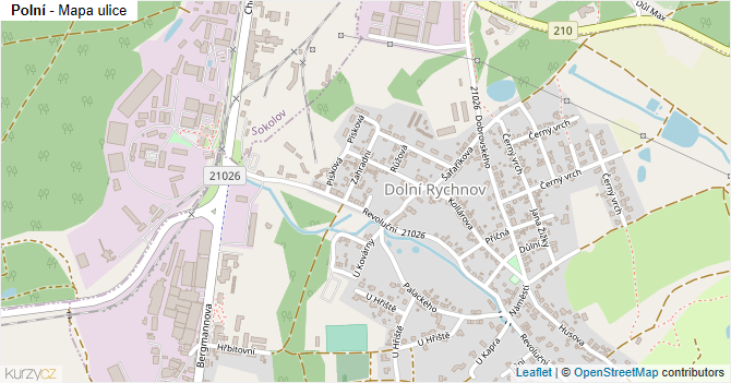 Polní - mapa ulice