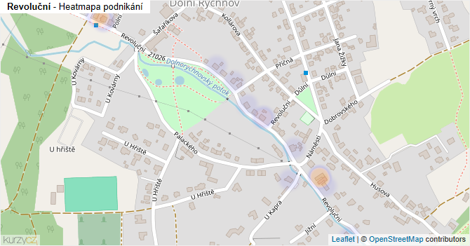 Revoluční - mapa podnikání