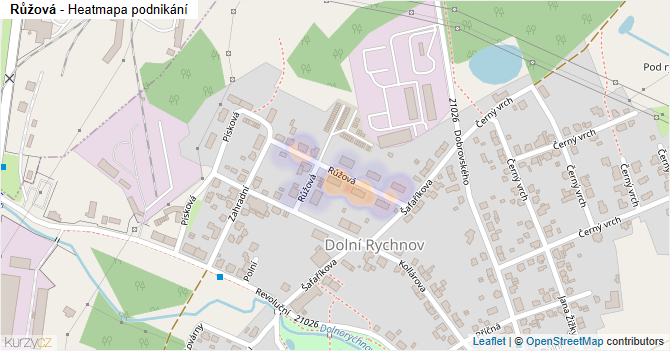 Růžová - mapa podnikání