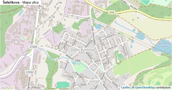 Šafaříkova - mapa ulice