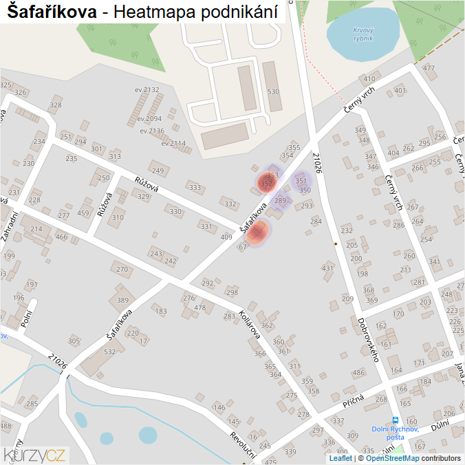 Mapa Šafaříkova - Firmy v ulici.