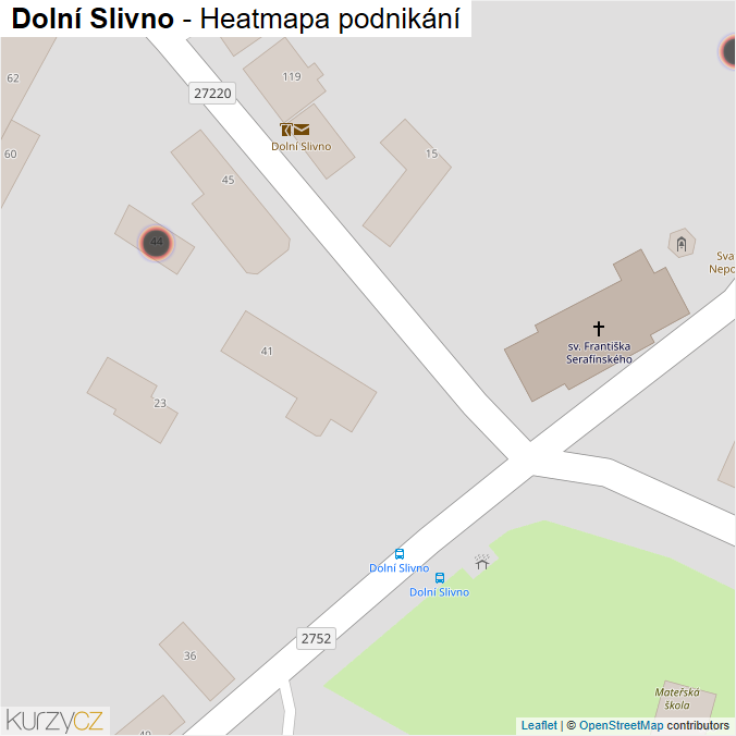 Mapa Dolní Slivno - Firmy v obci.