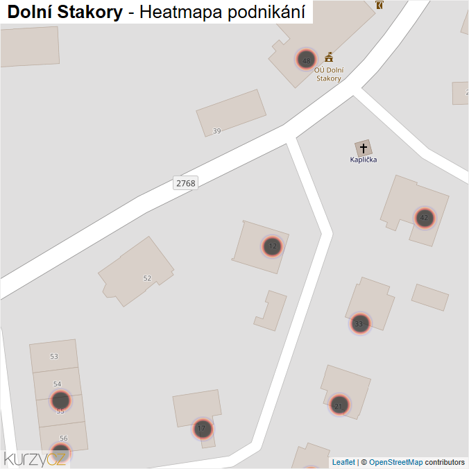 Mapa Dolní Stakory - Firmy v obci.