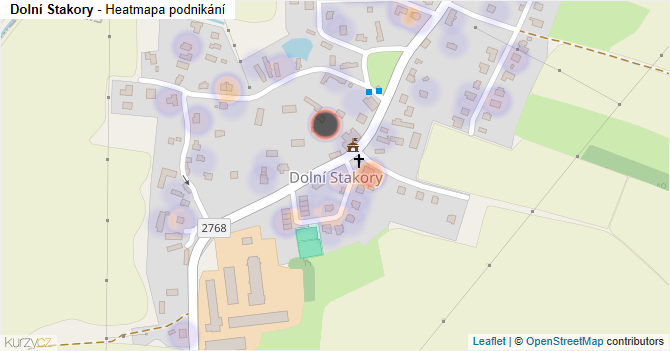 Dolní Stakory - mapa podnikání